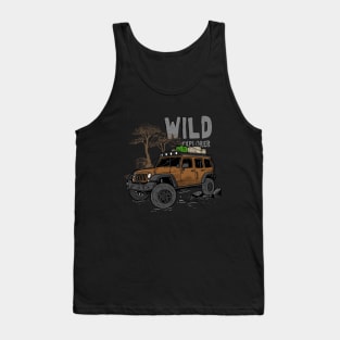 Wild Explorer Jeep - Adventure Brown Jeep Wild Explore for Outdoor enthusiasts Tank Top